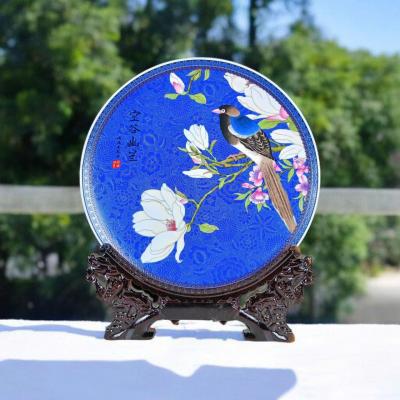 BỘ BA ĐĨA CẢNH HỌA TIẾT HOA LAN CAO CẤP